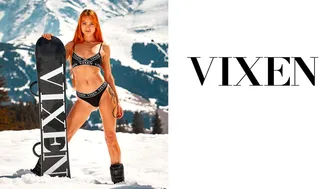 Vixen - Gorgeous redhead with small tits Little Dragon jumps on a big dick