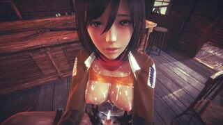 [ATTACK ON TITAN] POV You found Mikasa at the bar (3D PORN 60 FPS)