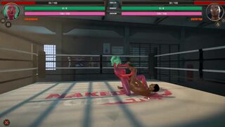 Naked Fighter 3D [SFM Hentai game] wrestling mixed sex fight with giant tattooed red skin girl
