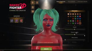 Naked Fighter 3D [SFM Hentai game] wrestling mixed sex fight with giant tattooed red skin girl