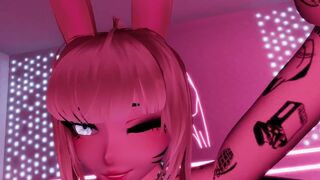 Anime girl bunny pleases you with a dance