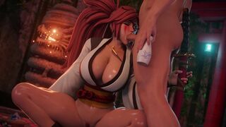 Guilty Gear: Baiken - Fellatio Paizuri Tied up (restrained_) doggy style~! ❤︎ 3d realistic 4k 60fps