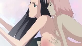 Sakura and Sarada Fucks Nico Robin Futanari - Futa Double Penetration Nico Robin