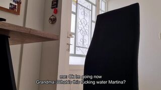 Martina was almost caught by her grandmother squirting for a custom video
