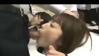 6 asian girls bound to table face fucked