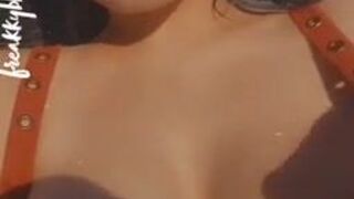 Flashing Tits at Public Pool