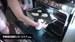 Charming Girl Gets Her Pussy Eaten And Fucked Silly While Cooking On Livestream