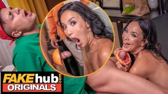 Fakehub Originals - Mixed Asian / Latina Wife Grapefruits Young Delivery Boy With Zesy Blowjob Fuck