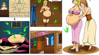 Goddess of fertility - Belly inflation hentai comic