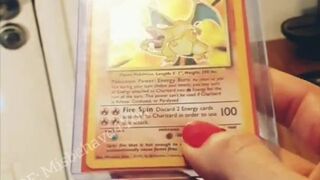 Giving a random guy from reddit a blowjob in exchange for charizard Pokemon card! Facial@ end