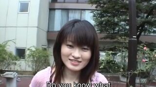 Subtitled extreme Japanese public nudity striptease in Tokyo