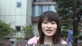 Subtitled extreme Japanese public nudity striptease in Tokyo