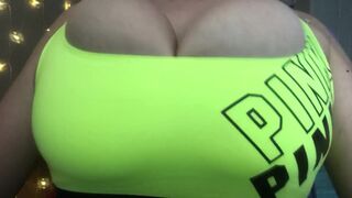 Bouncing Tits Out Of Sports Bra