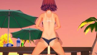 Uruka Takemoto at the Beach - We Never Learn / Bokuben - 3D Hentai