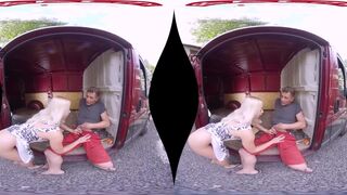 VR Porn with a cute girl fucked in a van